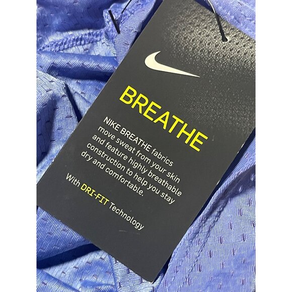Nike Womens DriFit Breathe Running Tank Top M Lightweight Purple Mesh High Low - Picture 6 of 8